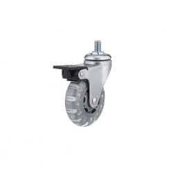 2-15/16 in. (75 mm) Light Gray Braking Swivel Stem Caster with 99 lb. Load Rating by Richelieu Hardware
