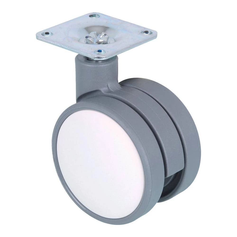 2-3/8 in. (60 mm) White and Gray Non-Braking Swivel Plate Caster with 132 lb. Load Rating by Richelieu Hardware 3 2-3/8 in. (60 mm) White and Gray Non-Braking Swivel Plate Caster with 132 lb. Load Rating by Richelieu Hardware