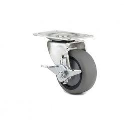 3 in. (76 mm) Gray Braking Swivel Plate Caster with 176 lb. Load Rating by Richelieu Hardware