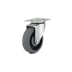 4 in. (102 mm) Gray Non-Braking Swivel Plate Caster with 247 lb. Load Rating by Richelieu Hardware
