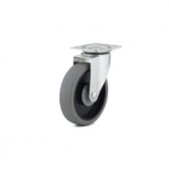 5 in. (127 mm) Gray Non-Braking Swivel Plate Caster with 298 lb. Load Rating by Richelieu Hardware