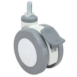 3-15/16 in. Grey and White Swivel with Brake Threaded Stem Caster, 176 lb. Load Rating by Richelieu Hardware