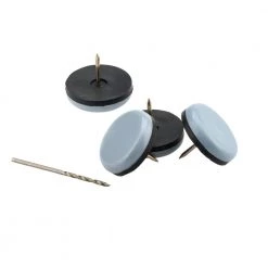 1-1/4 in. Gray and Black Base Nail-on Glides (4-Pack) by Richelieu Hardware