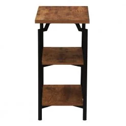 23 in. Wood, Crown Modern Wood Bookcase, Rustic Hickory ( 3-Tier) by HOUSEHOLD ESSENTIALS -Richelieu Hardware Sales hickory black household essentials bookcases bookshelves hh8242 1 4f 1000