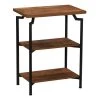 23 in. Wood, Crown Modern Wood Bookcase, Rustic Hickory ( 3-Tier) by HOUSEHOLD ESSENTIALS -Richelieu Hardware Sales hickory black household essentials bookcases bookshelves hh8242 1 64 1000