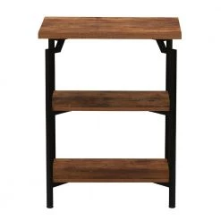 23 in. Wood, Crown Modern Wood Bookcase, Rustic Hickory ( 3-Tier) by HOUSEHOLD ESSENTIALS -Richelieu Hardware Sales hickory black household essentials bookcases bookshelves hh8242 1 c3 1000