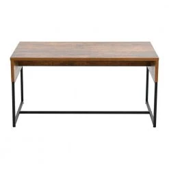 35.43 in. Rustic Hickory Finish Rectangle Wrap Wood Coffee Table With Black Metal Frame by HOUSEHOLD ESSENTIALS -Richelieu Hardware Sales hickory black household essentials coffee tables hh8272 1 44 1000