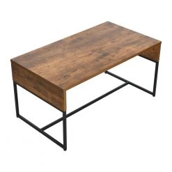 35.43 in. Rustic Hickory Finish Rectangle Wrap Wood Coffee Table With Black Metal Frame by HOUSEHOLD ESSENTIALS -Richelieu Hardware Sales hickory black household essentials coffee tables hh8272 1 4f 1000