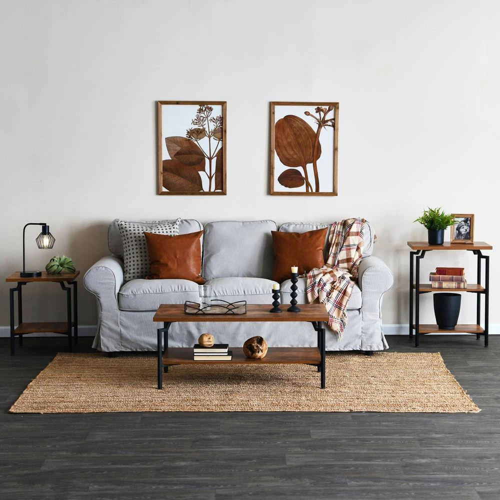 18.5 in. Crown Square Rustic Hickory Modern Wood Side Table by HOUSEHOLD ESSENTIALS 7 18.5 in. Crown Square Rustic Hickory Modern Wood Side Table by HOUSEHOLD ESSENTIALS - Image 5