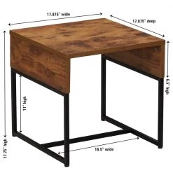 17 in. Wrap Square Rustic Hickory Modern End Table by HOUSEHOLD ESSENTIALS -Richelieu Hardware Sales hickory black household essentials end side tables hh8256 1 1f 1000