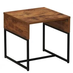 17 in. Wrap Square Rustic Hickory Modern End Table by HOUSEHOLD ESSENTIALS