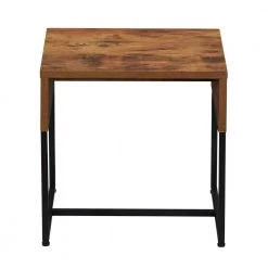 17 in. Wrap Square Rustic Hickory Modern End Table by HOUSEHOLD ESSENTIALS -Richelieu Hardware Sales hickory black household essentials end side tables hh8256 1 c3 1000