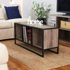 Ashwood 43 in. Light Wood/Black Large Rectangle Wood Coffee Table with Shelf by HOUSEHOLD ESSENTIALS