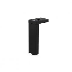 9 13/16 in. (250 mm) Matte Black Aluminum Contemporary Furniture Leg with Adjustable Shape and leveling Glide by Richelieu Hardware