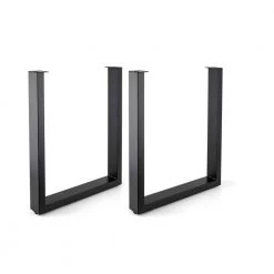 28 in. (710 mm) Matte Black Steel Structural Table Legs with leveling Glide (2-Pack) by Richelieu Hardware