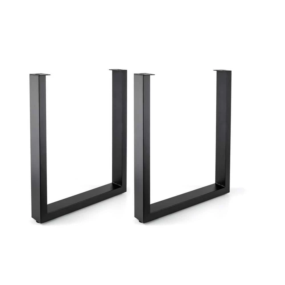 28 in. (710 mm) Matte Black Steel Structural Table Legs with leveling Glide (2-Pack) by Richelieu Hardware 2 28 in. (710 mm) Matte Black Steel Structural Table Legs with leveling Glide (2-Pack) by Richelieu Hardware