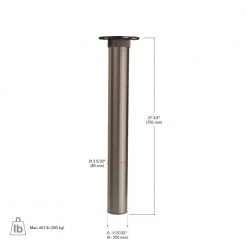 3 1/8 in. (79 mm) Matte Chrome Steel Adjustable Round Table Leg by Richelieu Hardware -Richelieu Hardware Sales matte chrome richelieu hardware furniture parts 624705174 fa 1000