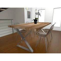 28 in. (710 mm) Matte Chrome Steel X-Shaped Structural Table Legs with leveling Glide (2-Pack) by Richelieu Hardware 8 28 in. (710 mm) Matte Chrome Steel X-Shaped Structural Table Legs with leveling Glide (2-Pack) by Richelieu Hardware -Richelieu Hardware Sales matte chrome richelieu hardware furniture parts 68080710174 4f 1000