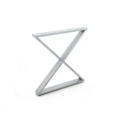 28 in. (710 mm) Matte Chrome Steel X-Shaped Structural Table Legs with leveling Glide (2-Pack) by Richelieu Hardware