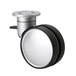 3-1/16 in. (78 mm) Aluminum Braking Swivel Plate Caster with 198 lb. Load Rating by Richelieu Hardware