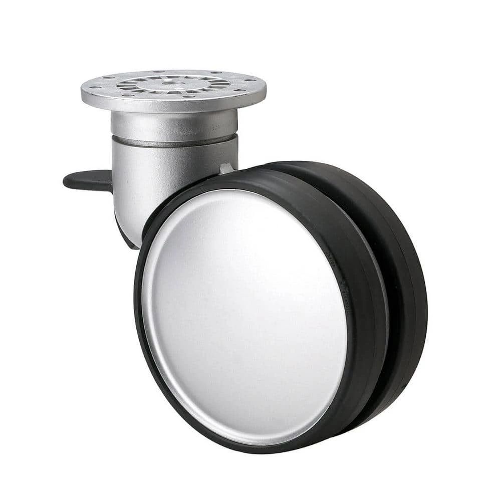 3-1/16 in. (78 mm) Aluminum Braking Swivel Plate Caster with 198 lb. Load Rating by Richelieu Hardware 3 3-1/16 in. (78 mm) Aluminum Braking Swivel Plate Caster with 198 lb. Load Rating by Richelieu Hardware