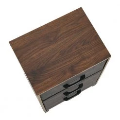 Hallway Narrow Mid-Century Walnut 3-Drawer Chest 25.75 in. H x 16 in. W x 12 in. D by HOUSEHOLD ESSENTIALS 14 Hallway Narrow Mid-Century Walnut 3-Drawer Chest 25.75 in. H x 16 in. W x 12 in. D by HOUSEHOLD ESSENTIALS -Richelieu Hardware Sales mid century walnut household essentials chest of drawers 8506 1 1f 1000