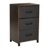 Hallway Narrow Mid-Century Walnut 3-Drawer Chest 25.75 in. H x 16 in. W x 12 in. D by HOUSEHOLD ESSENTIALS -Richelieu Hardware Sales mid century walnut household essentials chest of drawers 8506 1 64 1000