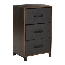 Hallway Narrow Mid-Century Walnut 3-Drawer Chest 25.75 in. H x 16 in. W x 12 in. D by HOUSEHOLD ESSENTIALS