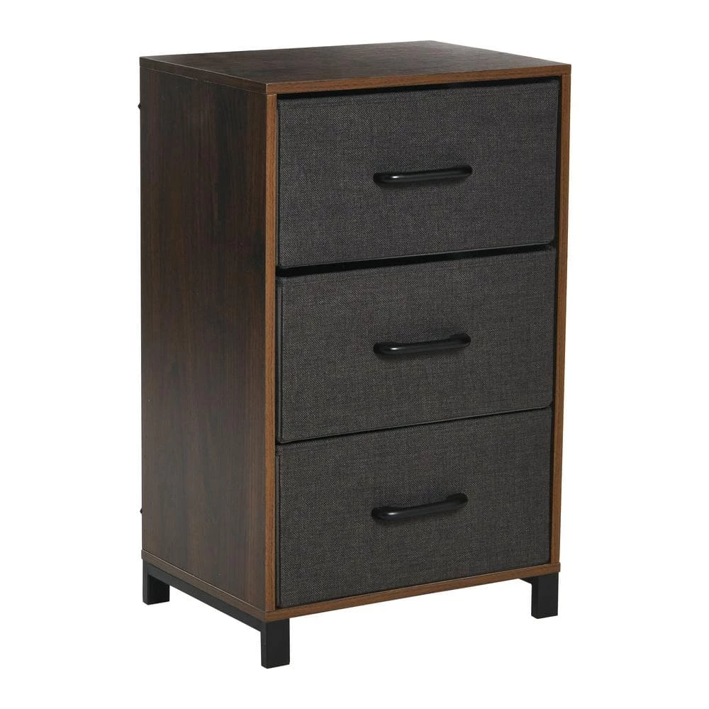 Hallway Narrow Mid-Century Walnut 3-Drawer Chest 25.75 in. H x 16 in. W x 12 in. D by HOUSEHOLD ESSENTIALS 3 Hallway Narrow Mid-Century Walnut 3-Drawer Chest 25.75 in. H x 16 in. W x 12 in. D by HOUSEHOLD ESSENTIALS