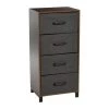 33.25 in. H x 16 in. W Mid-Century Walnut Narrow Hallway 4-Drawer Chest by HOUSEHOLD ESSENTIALS