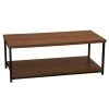 39.4 in. Mid-Century Walnut Rectangular MDF Coffee Table by HOUSEHOLD ESSENTIALS