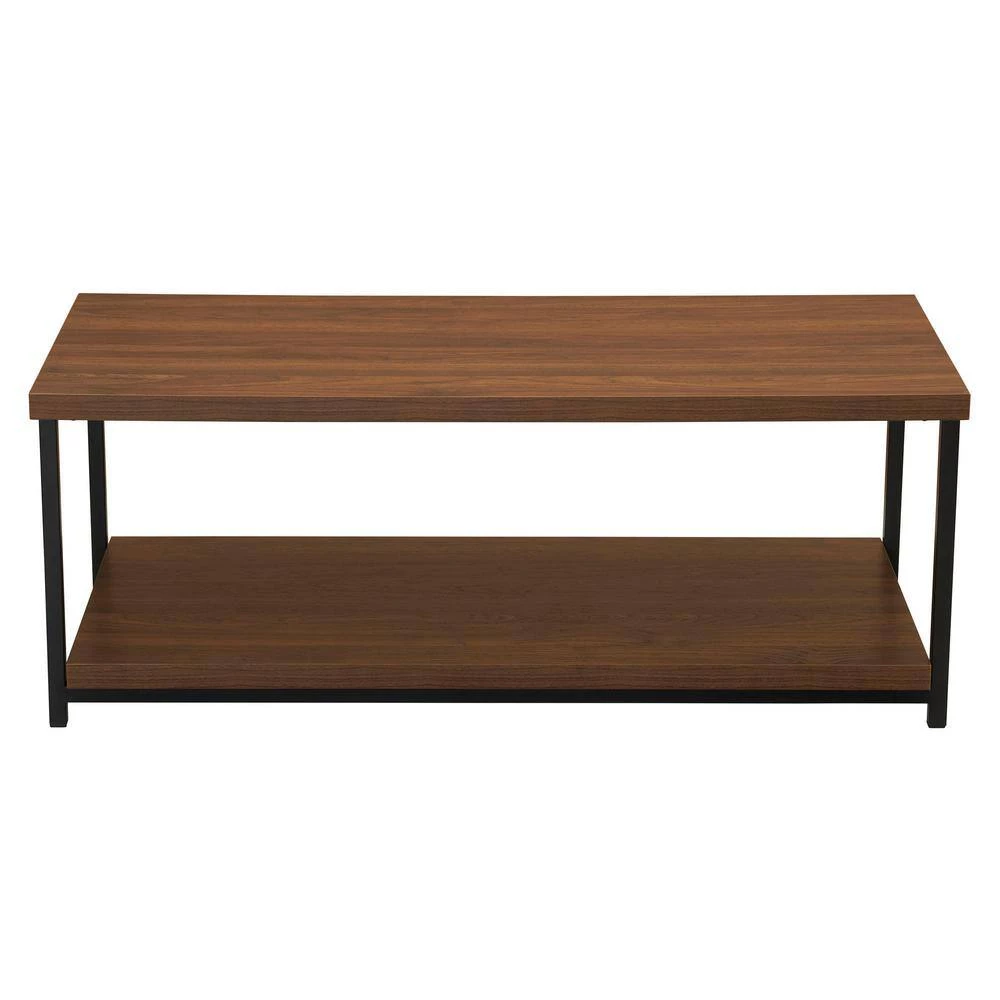 39.4 in. Mid-Century Walnut Rectangular MDF Coffee Table by HOUSEHOLD ESSENTIALS 5 39.4 in. Mid-Century Walnut Rectangular MDF Coffee Table by HOUSEHOLD ESSENTIALS - Image 3
