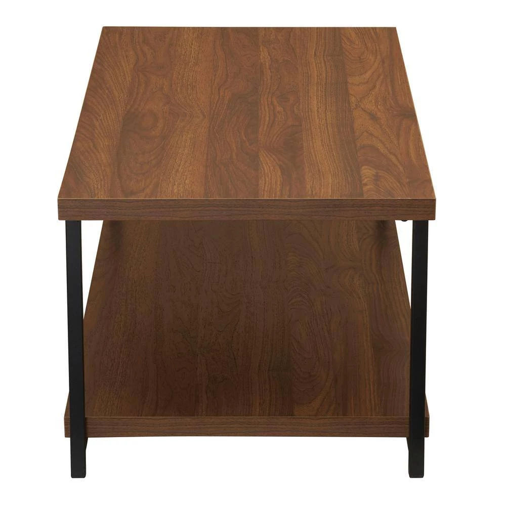 39.4 in. Mid-Century Walnut Rectangular MDF Coffee Table by HOUSEHOLD ESSENTIALS 4 39.4 in. Mid-Century Walnut Rectangular MDF Coffee Table by HOUSEHOLD ESSENTIALS - Image 2