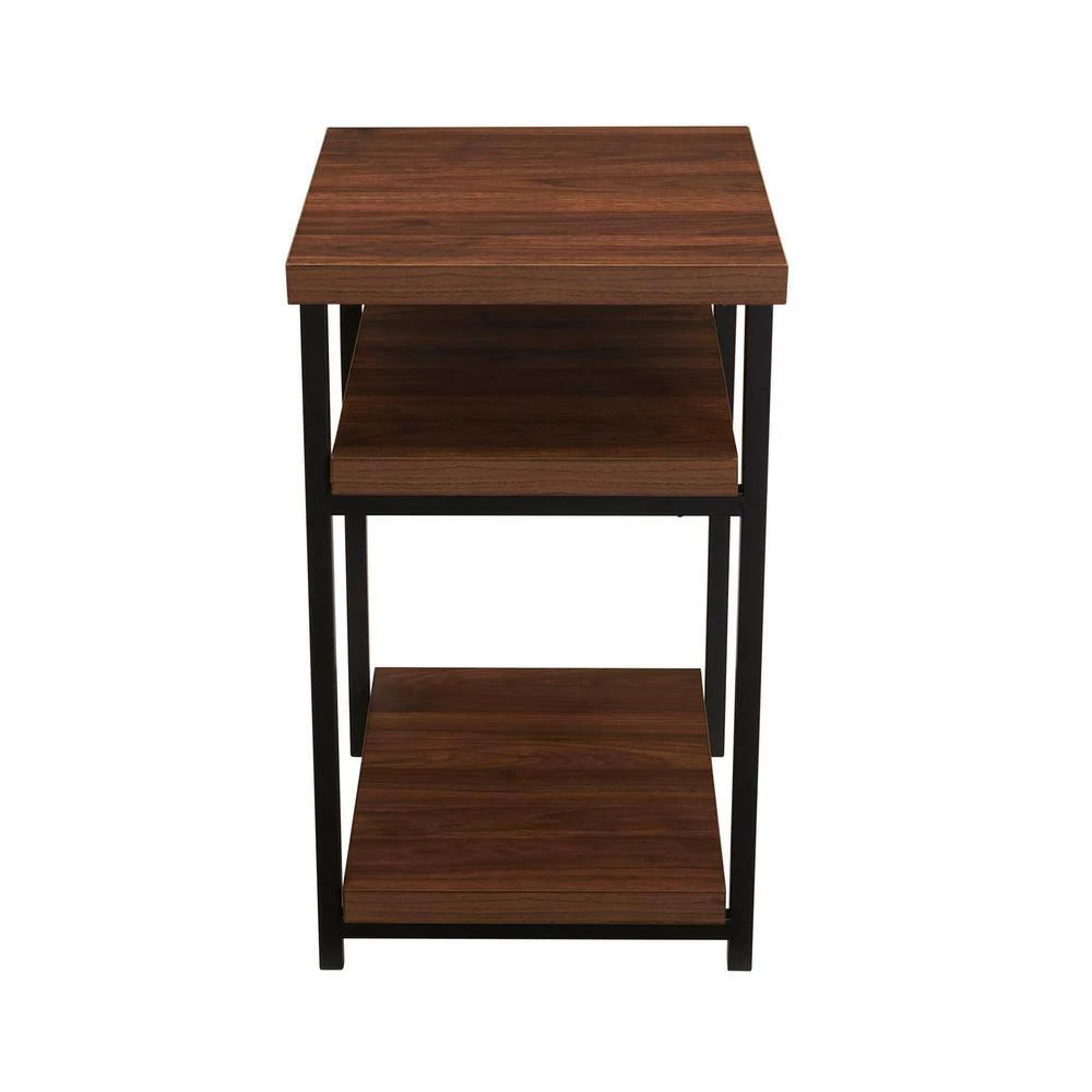 17.5 in. W 3-Tier End Table Mid-Century Walnut by HOUSEHOLD ESSENTIALS 7 17.5 in. W 3-Tier End Table Mid-Century Walnut by HOUSEHOLD ESSENTIALS - Image 5
