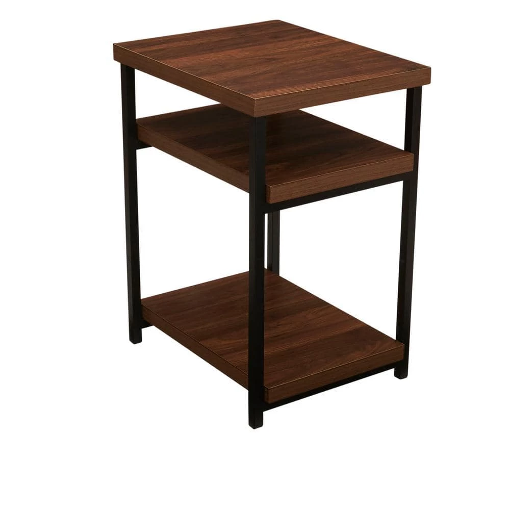 17.5 in. W 3-Tier End Table Mid-Century Walnut by HOUSEHOLD ESSENTIALS 3 17.5 in. W 3-Tier End Table Mid-Century Walnut by HOUSEHOLD ESSENTIALS