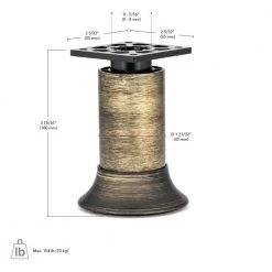 1 5/8 in. (41 mm) Rustic Brass Aluminum Vintage Round Furniture Legs by Richelieu Hardware -Richelieu Hardware Sales rustic brass richelieu hardware furniture parts 64130100ab90 44 1000