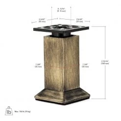 3 15/16 in. (100 mm) Rustic Brass Aluminum Square Vintage Furniture Legs by Richelieu Hardware -Richelieu Hardware Sales rustic brass richelieu hardware furniture parts 64134100ab90 fa 1000
