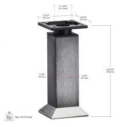 5 15/16 in. (150 mm) Rustic Iron Aluminum Square Vintage Furniture Legs by Richelieu Hardware 14 5 15/16 in. (150 mm) Rustic Iron Aluminum Square Vintage Furniture Legs by Richelieu Hardware -Richelieu Hardware Sales rustic iron richelieu hardware furniture parts 64134150290 fa 1000