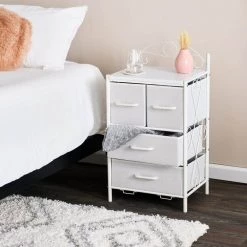 Victoria Scandinavian White 4-Drawer Storage Chest 31.7 in. H x 17.32 in. W by HOUSEHOLD ESSENTIALS -Richelieu Hardware Sales scandinavian white household essentials chest of drawers 8410 1 4f 1000