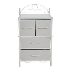 Victoria Scandinavian White 4-Drawer Storage Chest 31.7 in. H x 17.32 in. W by HOUSEHOLD ESSENTIALS