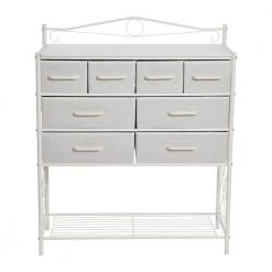 Victoria Scandinavian White 8-Drawer Storage Wide Chest 40.5 in. H x 33.25 in. W x 13 in. D by HOUSEHOLD ESSENTIALS -Richelieu Hardware Sales scandinavian white household essentials chest of drawers 8420 1 c3 1000