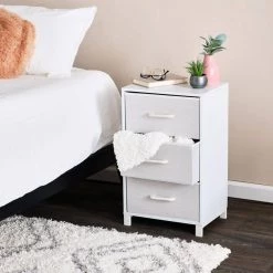 Hallway Scandinavian White 3-Drawer Chest Storage Narrow by HOUSEHOLD ESSENTIALS -Richelieu Hardware Sales scandinavian white household essentials chest of drawers 8500 1 31 1000