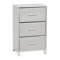 Hallway Scandinavian White 3-Drawer Chest Storage Narrow by HOUSEHOLD ESSENTIALS