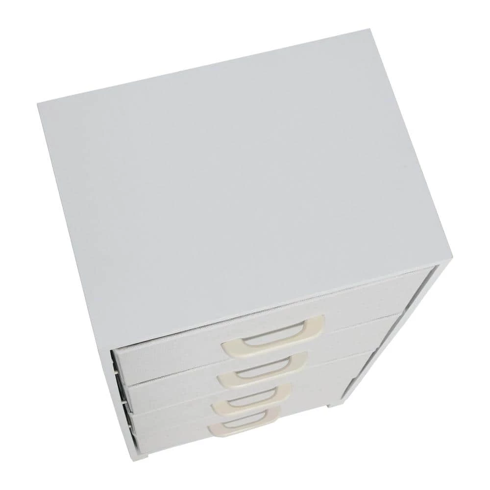 33.25 in. H x 16 in. W Narrow Hallway 4-Drawer Scandinavian White Chest by HOUSEHOLD ESSENTIALS 8 33.25 in. H x 16 in. W Narrow Hallway 4-Drawer Scandinavian White Chest by HOUSEHOLD ESSENTIALS - Image 6