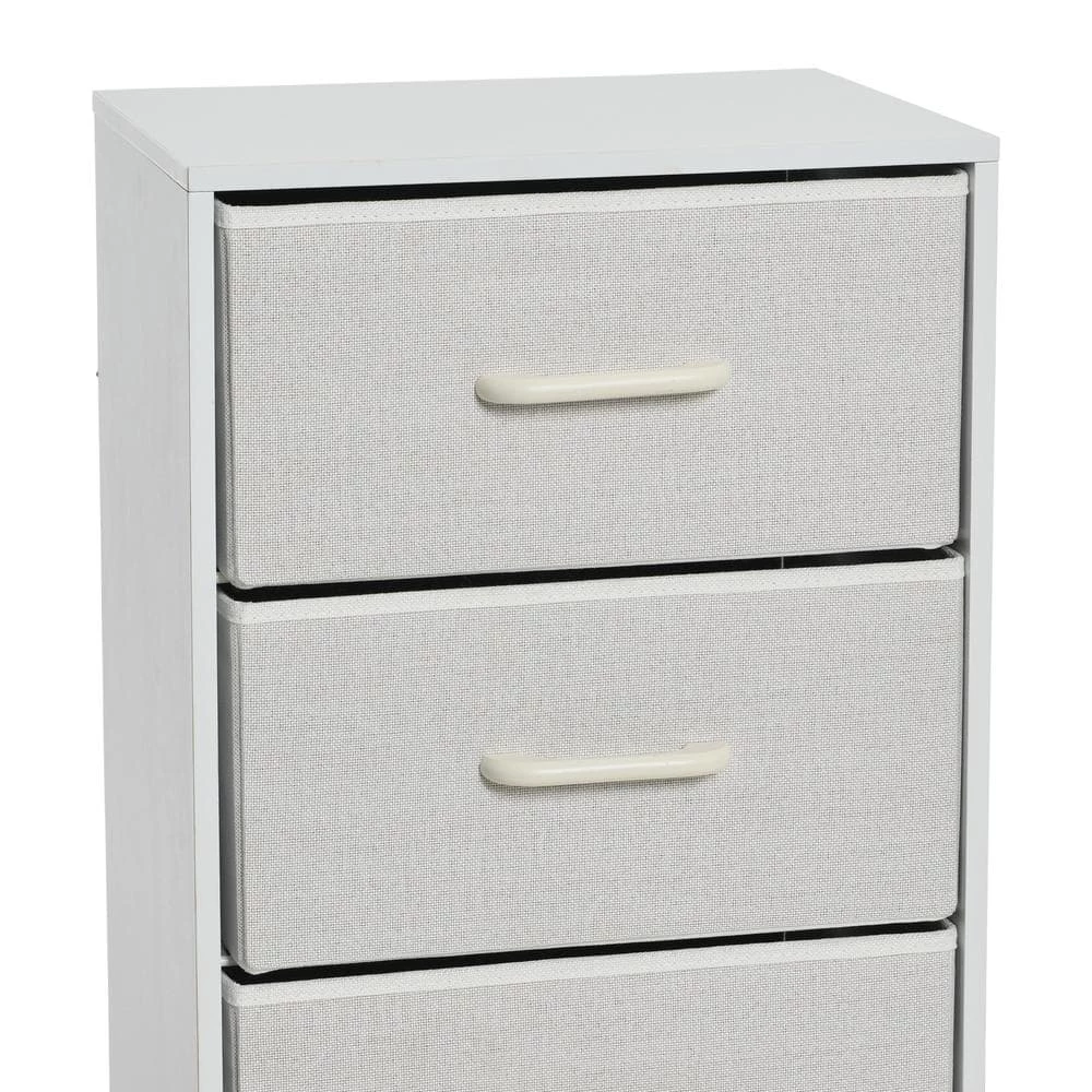 33.25 in. H x 16 in. W Narrow Hallway 4-Drawer Scandinavian White Chest by HOUSEHOLD ESSENTIALS 7 33.25 in. H x 16 in. W Narrow Hallway 4-Drawer Scandinavian White Chest by HOUSEHOLD ESSENTIALS - Image 5