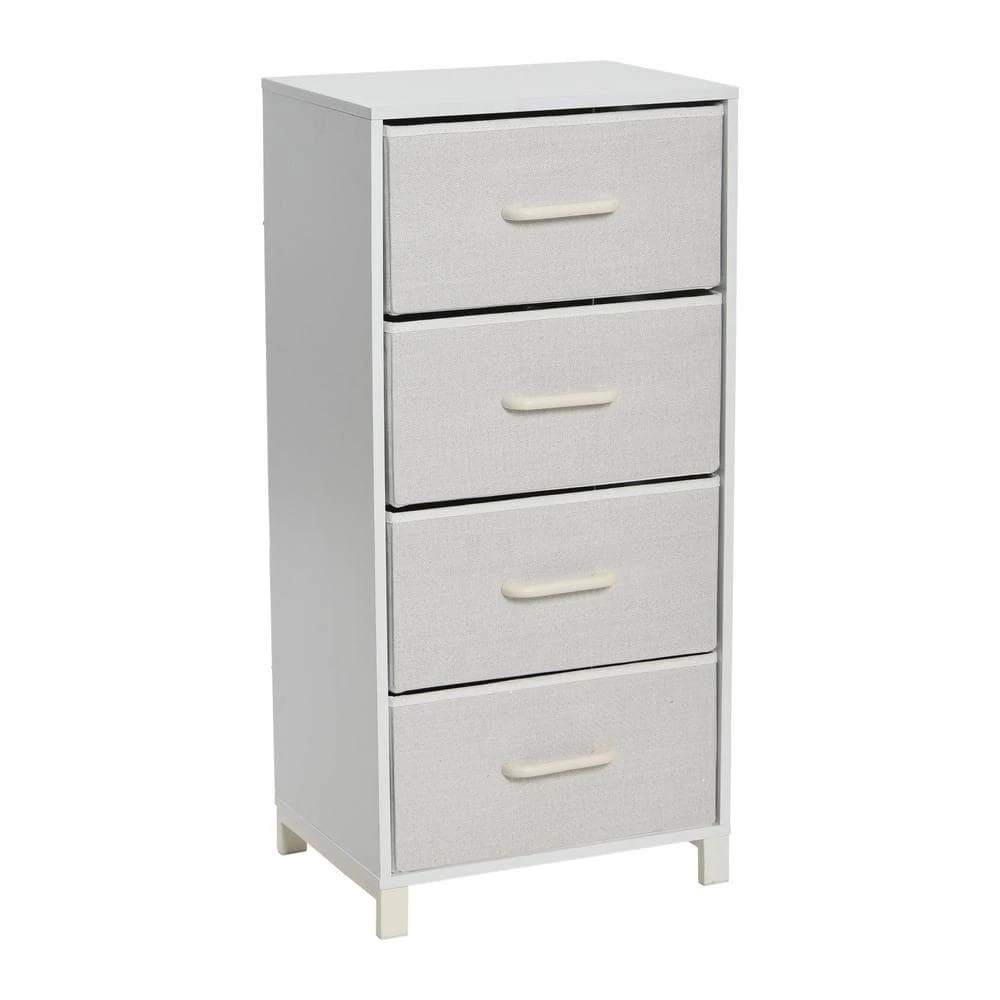 33.25 in. H x 16 in. W Narrow Hallway 4-Drawer Scandinavian White Chest by HOUSEHOLD ESSENTIALS 3 33.25 in. H x 16 in. W Narrow Hallway 4-Drawer Scandinavian White Chest by HOUSEHOLD ESSENTIALS