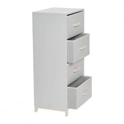 33.25 in. H x 16 in. W Narrow Hallway 4-Drawer Scandinavian White Chest by HOUSEHOLD ESSENTIALS 11 33.25 in. H x 16 in. W Narrow Hallway 4-Drawer Scandinavian White Chest by HOUSEHOLD ESSENTIALS -Richelieu Hardware Sales scandinavian white household essentials chest of drawers 8510 1 77 1000