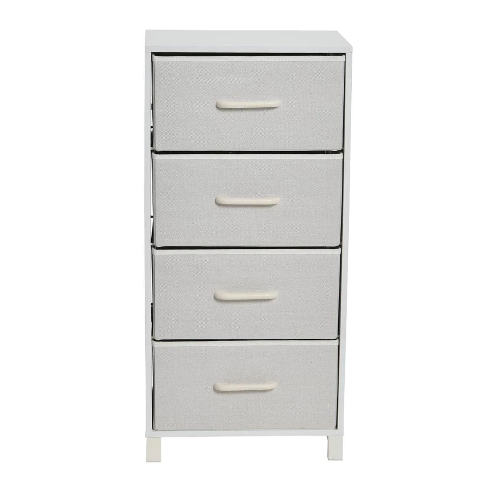 33.25 in. H x 16 in. W Narrow Hallway 4-Drawer Scandinavian White Chest by HOUSEHOLD ESSENTIALS 6 33.25 in. H x 16 in. W Narrow Hallway 4-Drawer Scandinavian White Chest by HOUSEHOLD ESSENTIALS - Image 4