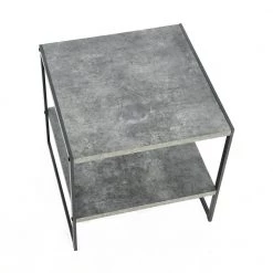 Jamestown 2 Tier End Table, Square, Slate Concrete, 19.7 in. Wide by HOUSEHOLD ESSENTIALS -Richelieu Hardware Sales slate concrete household essentials end side tables 8098 1 1f 1000