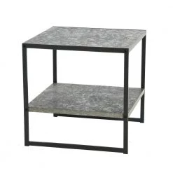 Jamestown 2 Tier End Table, Square, Slate Concrete, 19.7 in. Wide by HOUSEHOLD ESSENTIALS -Richelieu Hardware Sales slate concrete household essentials end side tables 8098 1 44 1000